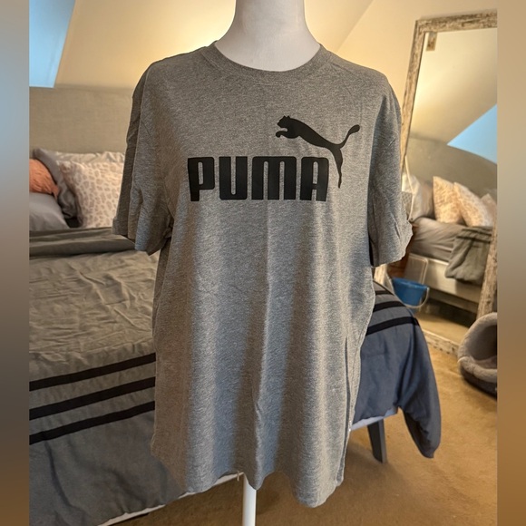 Puma Tops - Puma Heather Gray Logo Tee for Women